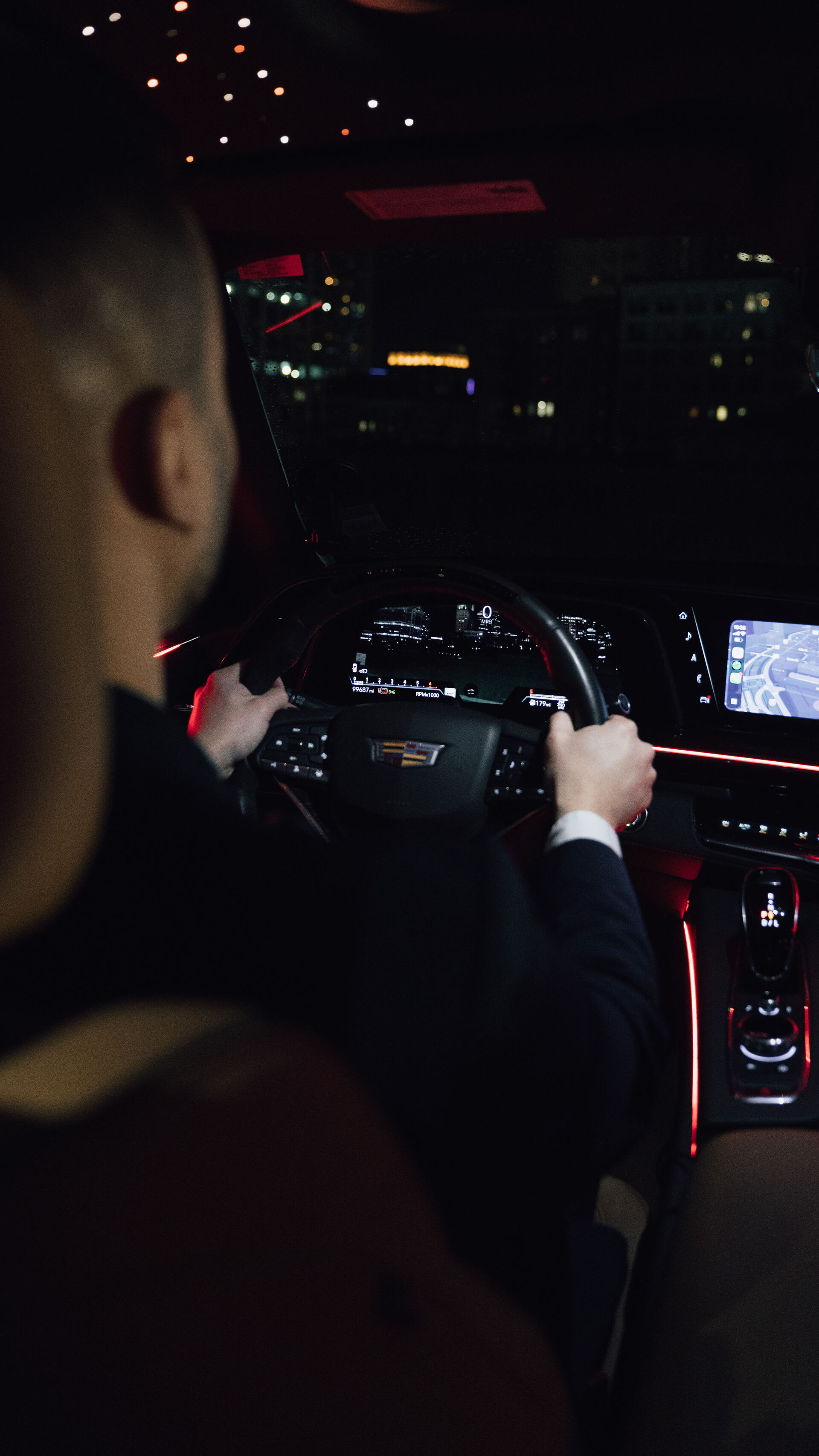 Executive cabin interior at night